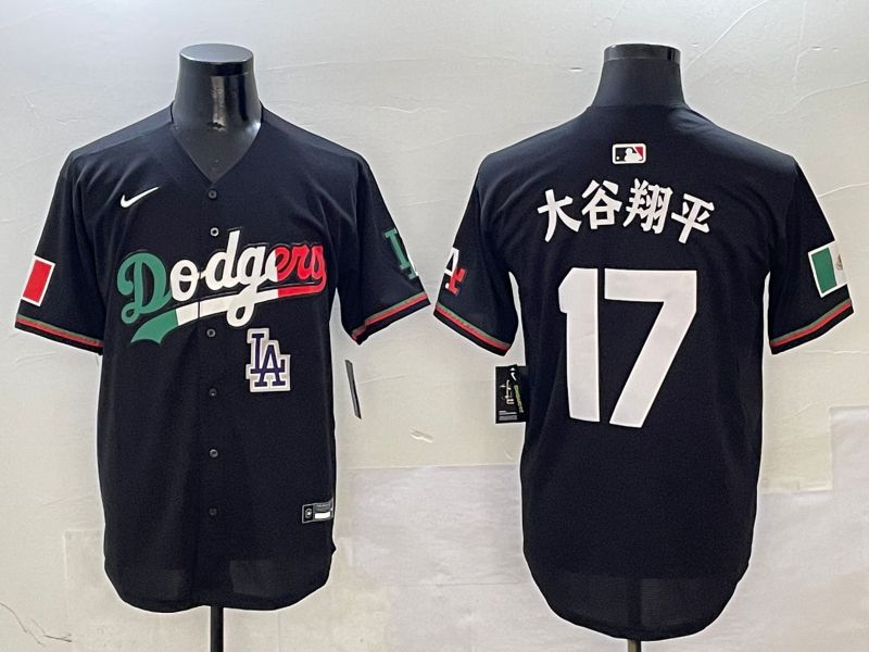 Men Los Angeles Dodgers #17 Ohtani Black Mexico Nike 2025 MLB Jersey style 10->los angeles dodgers->MLB Jersey